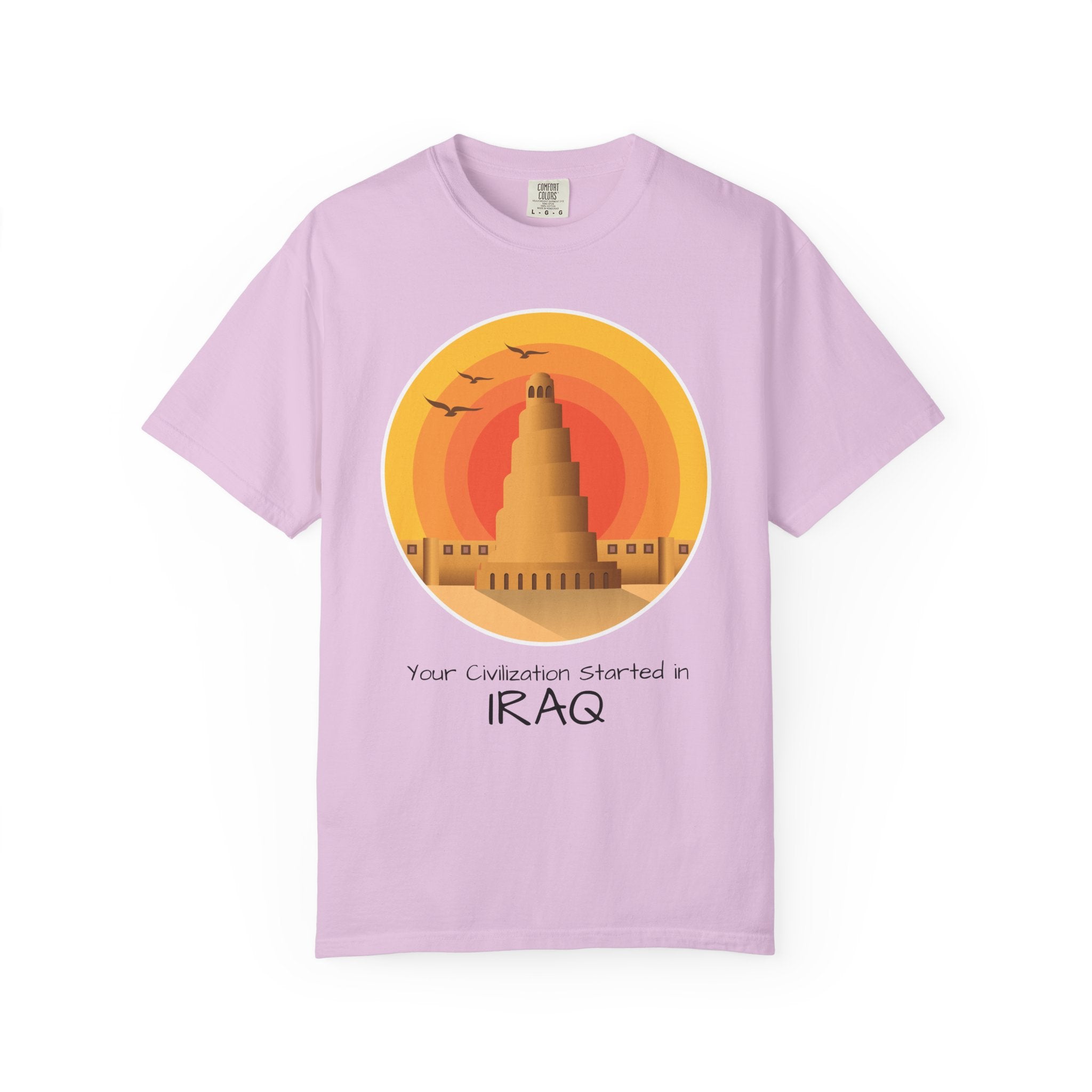 Iraq Spiral Minaret T-Shirt — 'Your Civilization Started in Iraq' Travel & Heritage Tee