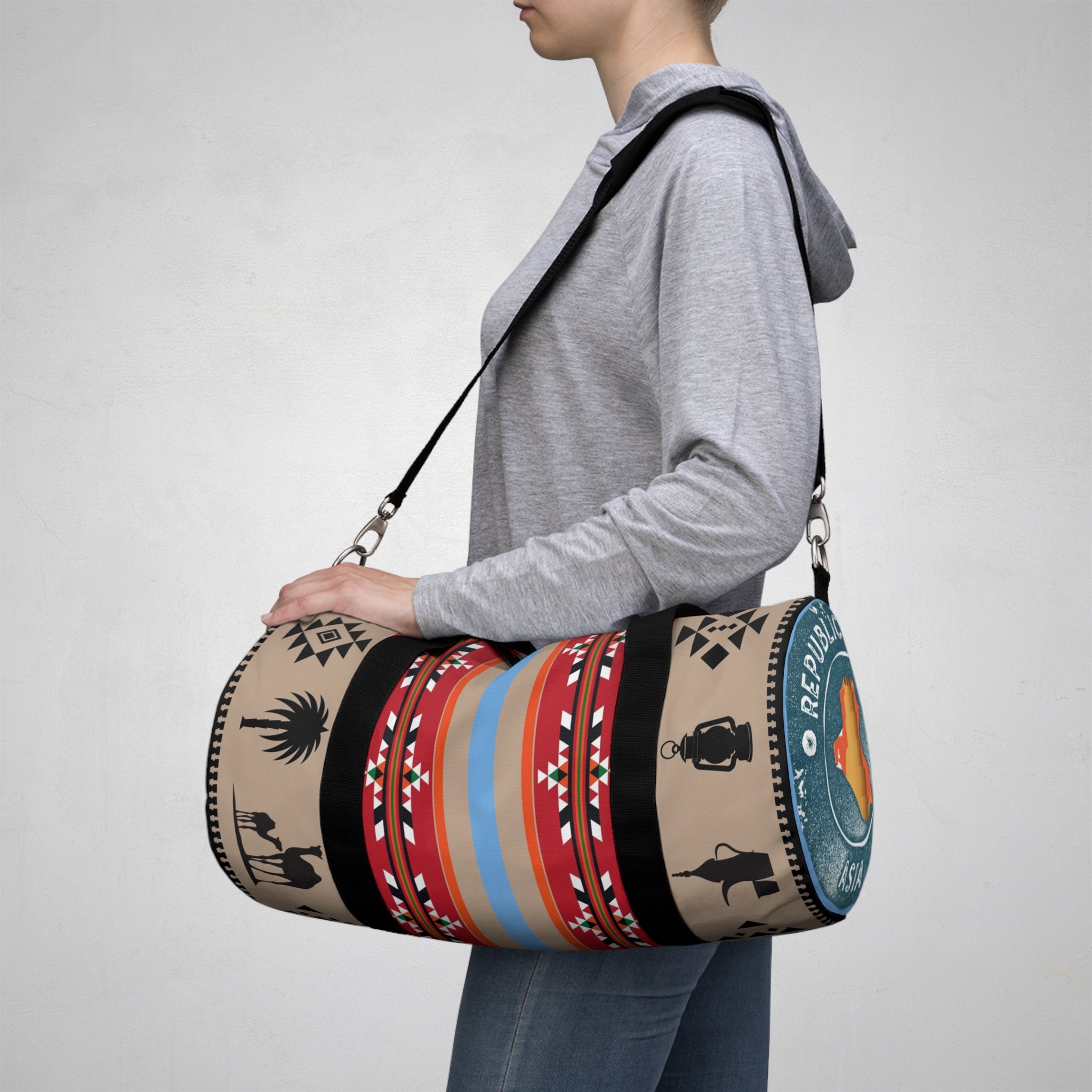 Southwestern Pattern Duffel Bag – Desert Stripes Travel Bag