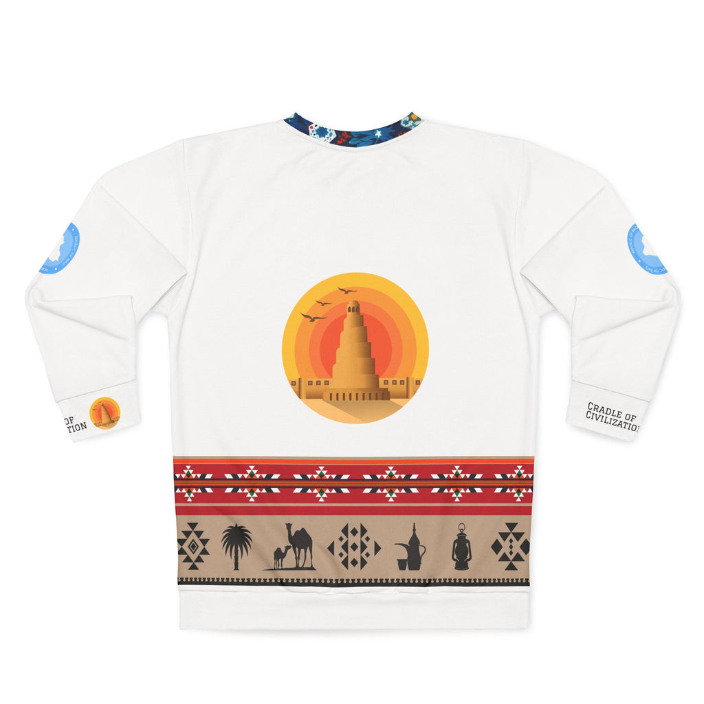 Cradle of Civilization Sweatshirt — Ancient Mesopotamia Tower Graphic AOP