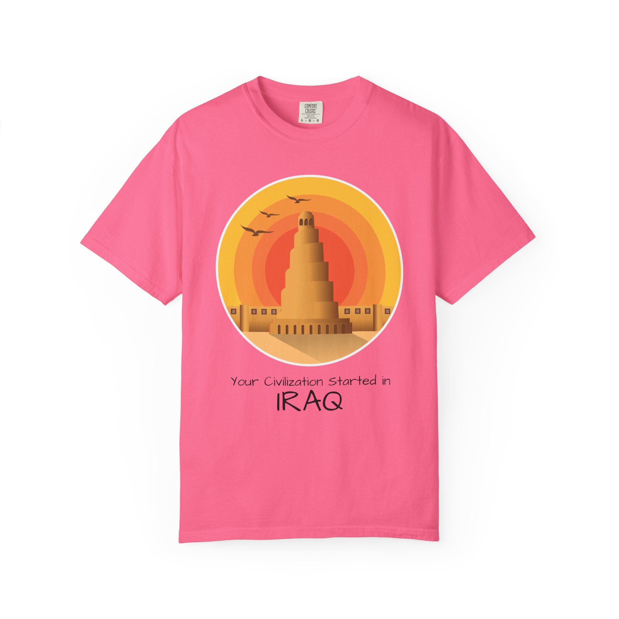 Iraq Spiral Minaret T-Shirt — 'Your Civilization Started in Iraq' Travel & Heritage Tee