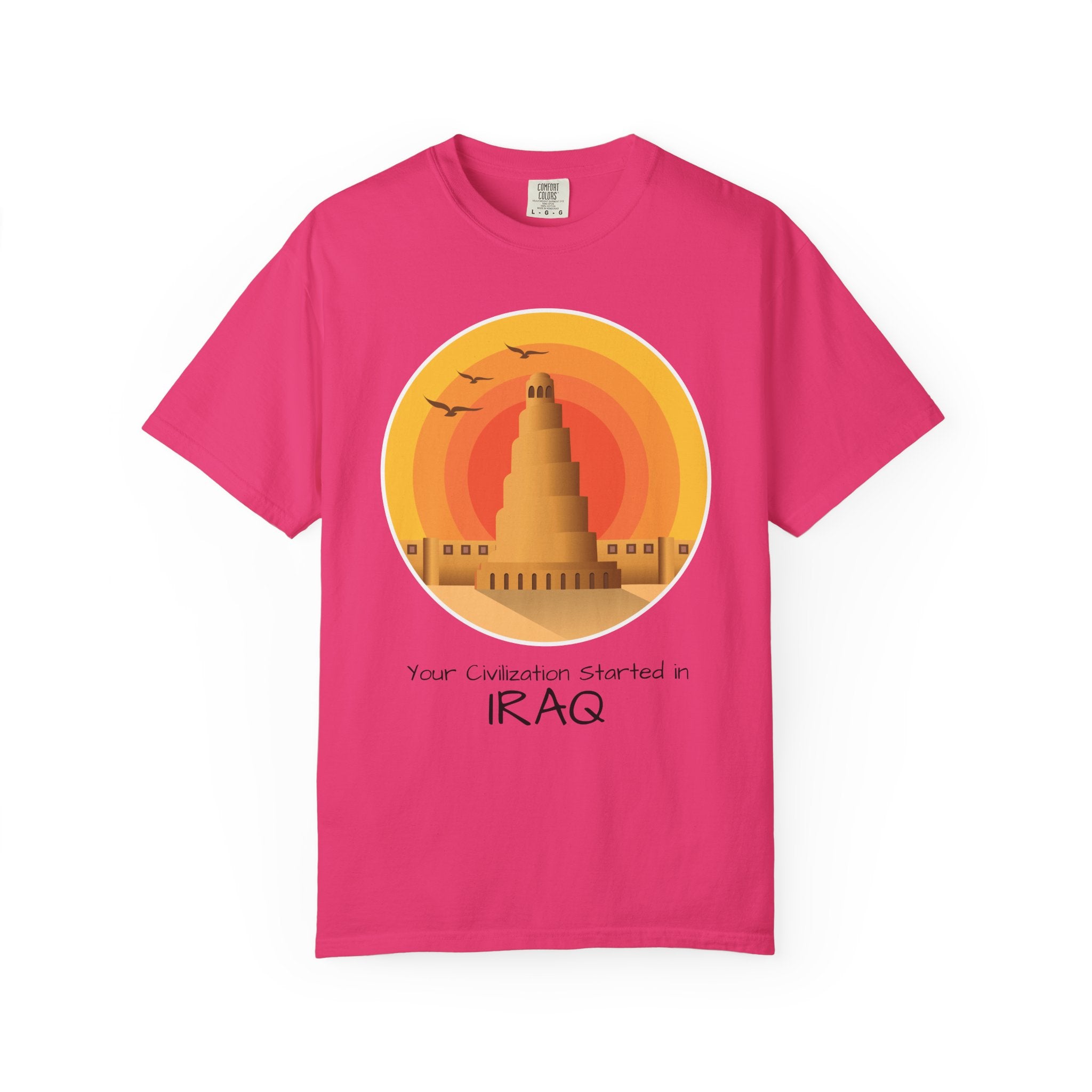 Iraq Spiral Minaret T-Shirt — 'Your Civilization Started in Iraq' Travel & Heritage Tee