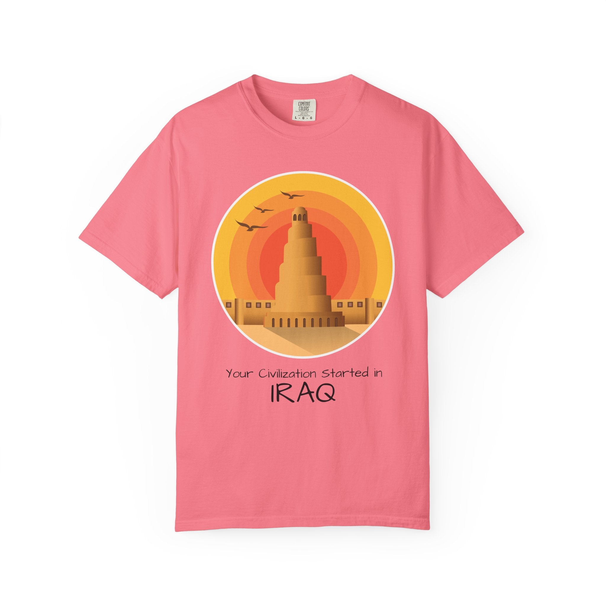 Iraq Spiral Minaret T-Shirt — 'Your Civilization Started in Iraq' Travel & Heritage Tee