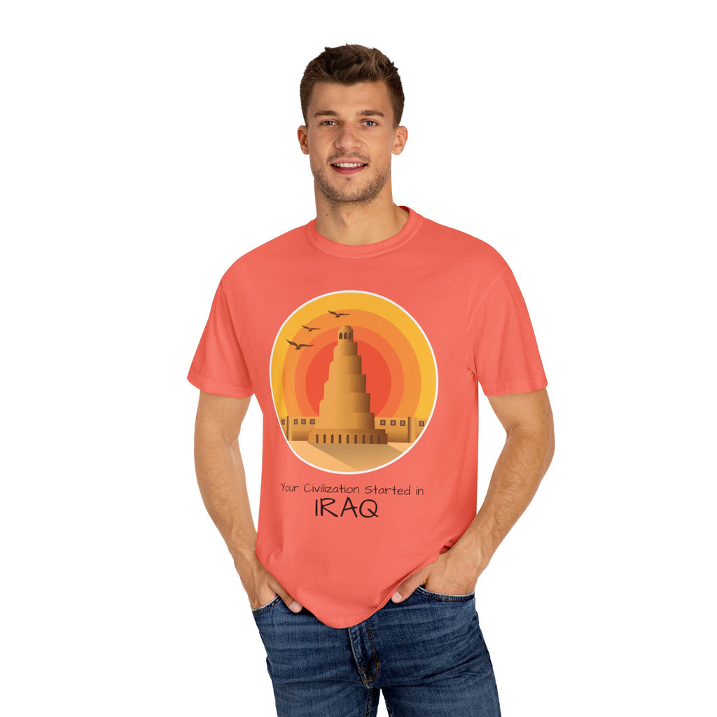 Iraq Spiral Minaret T-Shirt — 'Your Civilization Started in Iraq' Travel & Heritage Tee