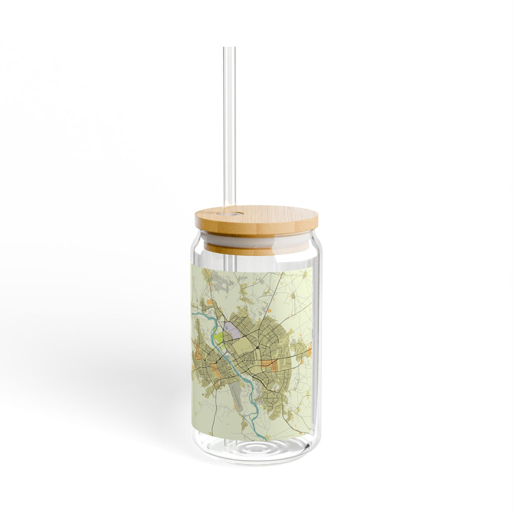 Map-Print 16oz Sipper Glass — Mosul, Iraq Travel Map Design